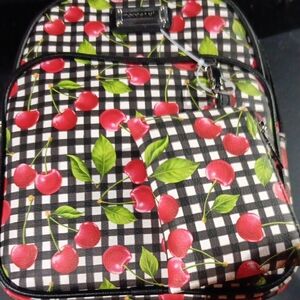 Madden Girl Cherry Checkered Travel Bag - Red and Black